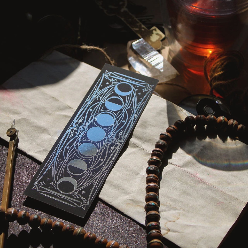 Phases of the Moon and Sun Foil Bookmark