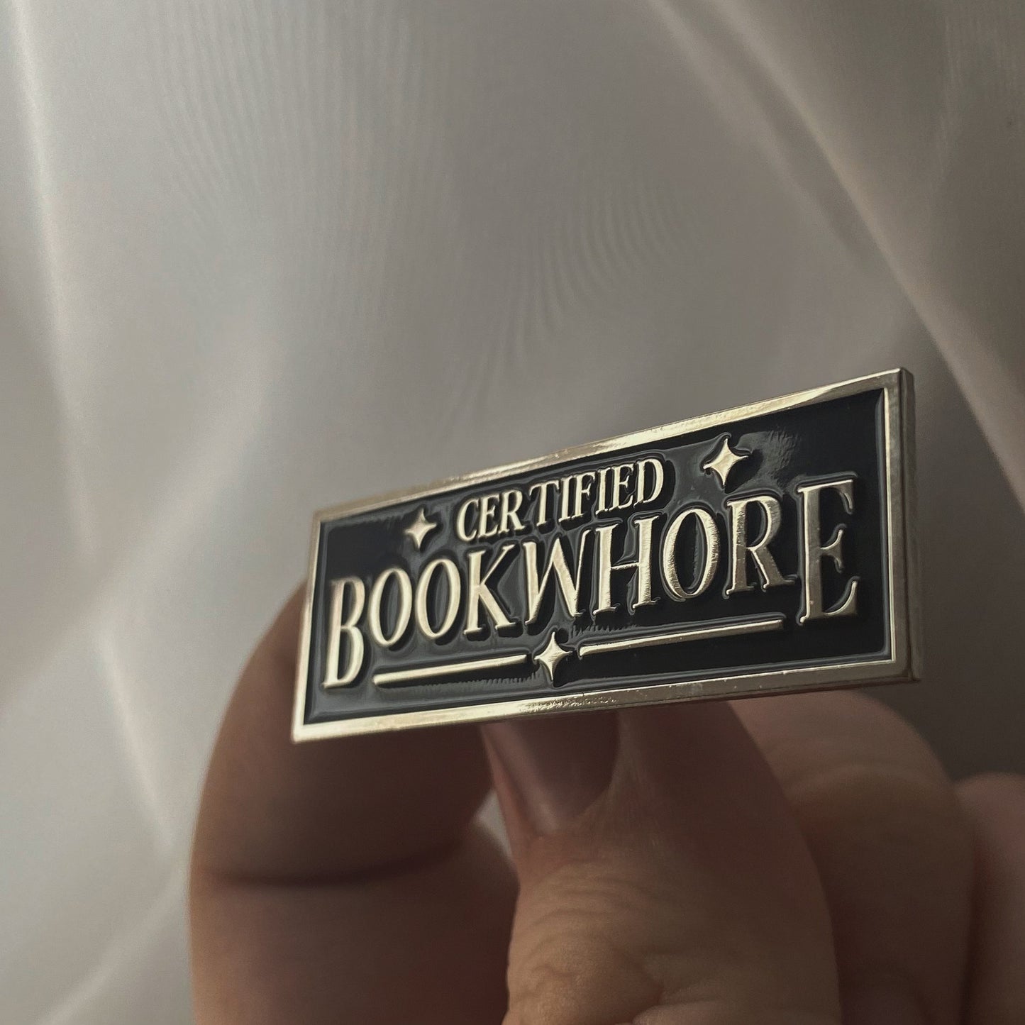 Certified Bookwhore pin