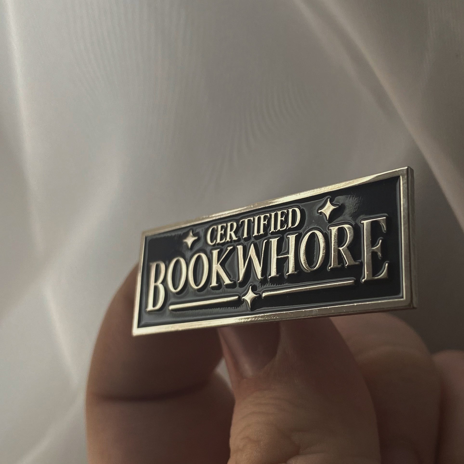 **B QUALITY** Certified Bookwhore pin
