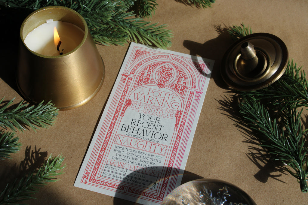 Naughty List Warning card