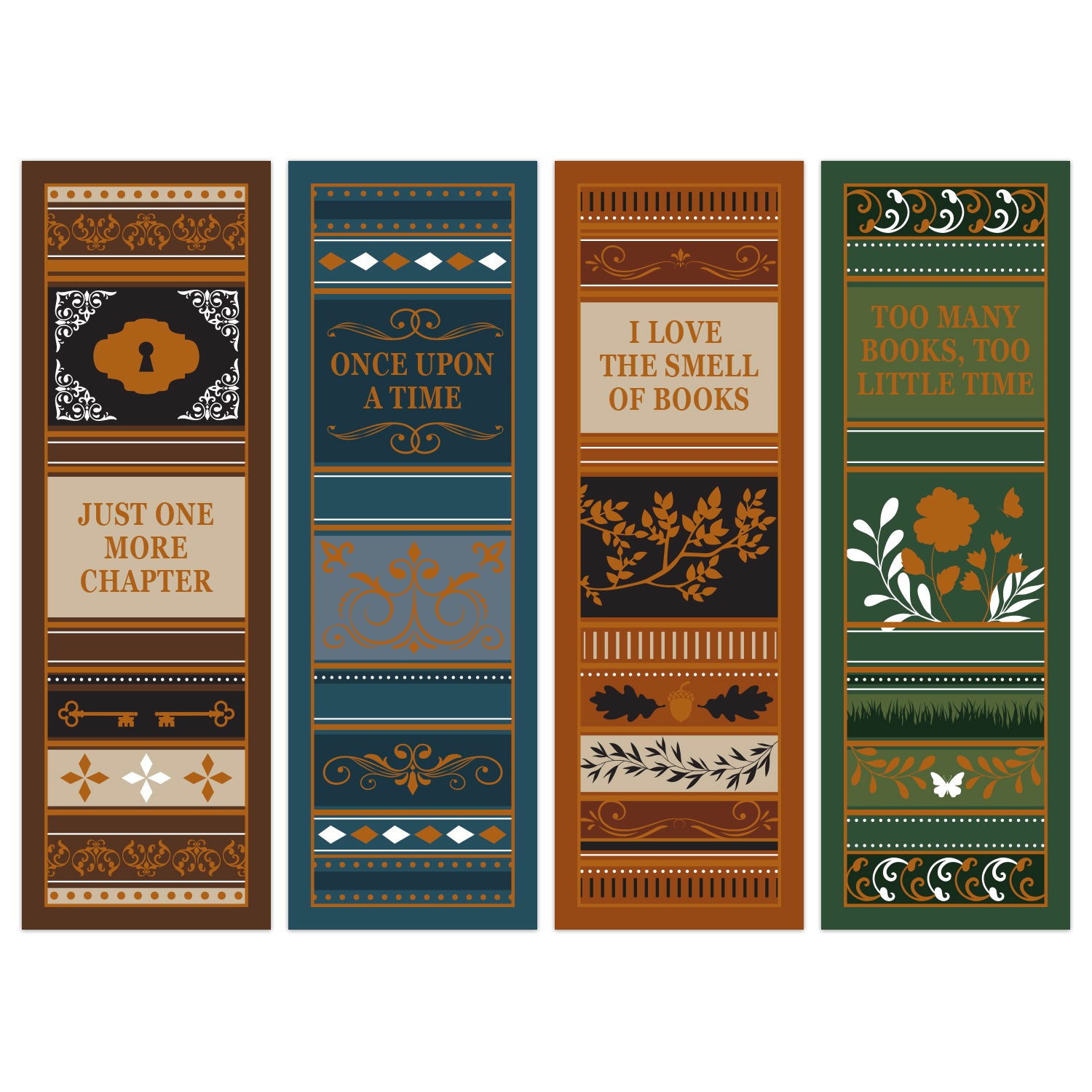 Book Spine Bookmark Set